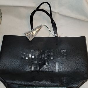 NWT Victoria’s Secret Black Laser Cut Logo Tote